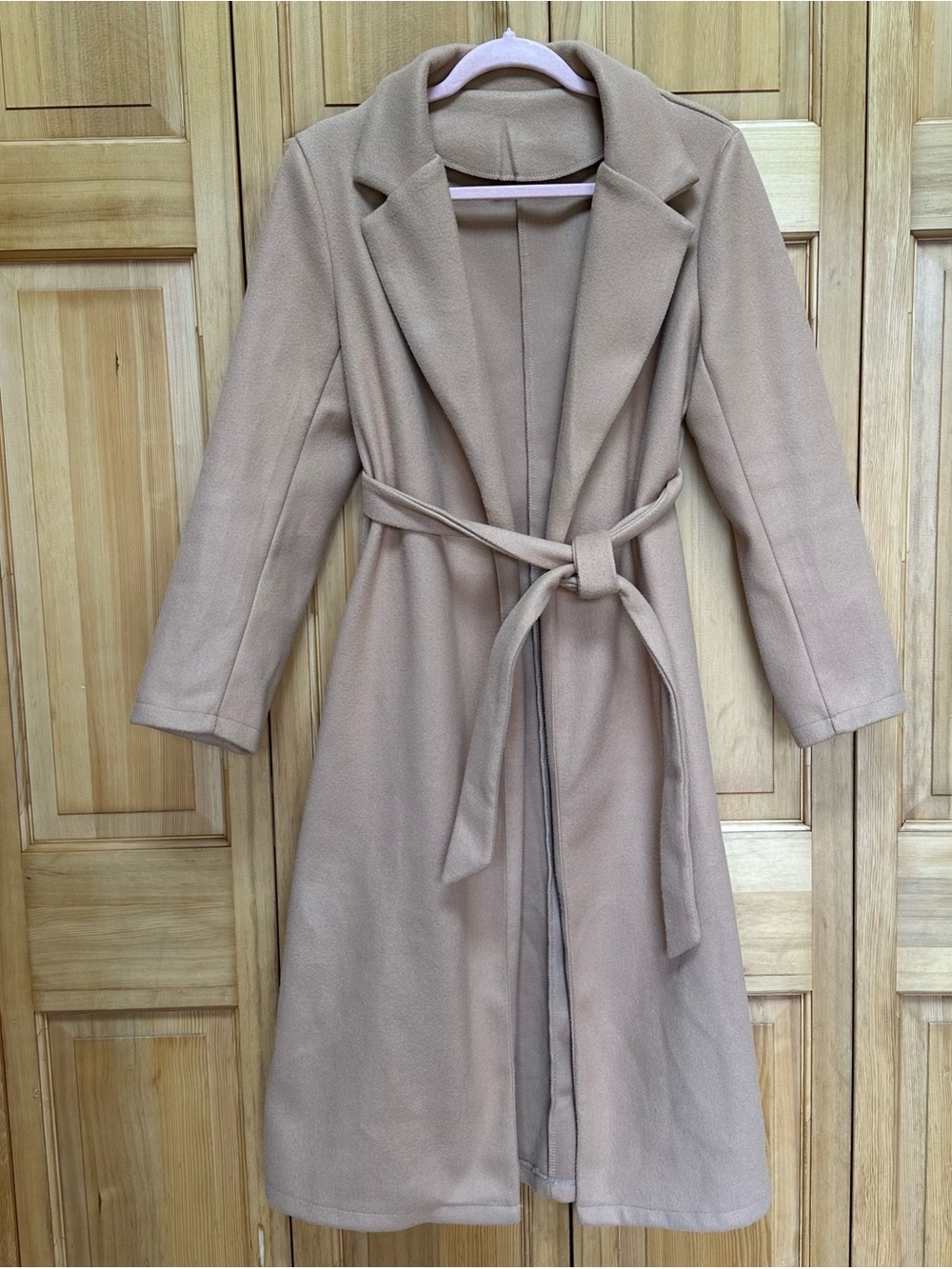 Camel Belted Duster Coat Women’s Size S Very Good #6